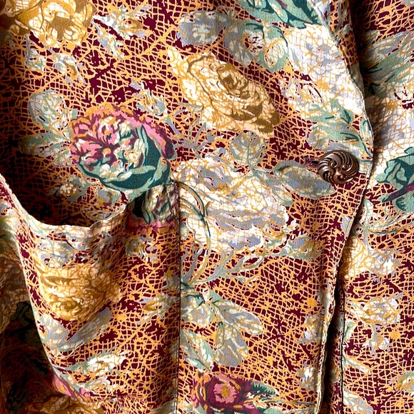 Vintage Sharon Anthony 100% rayon floral button blazer - Picture 5 of 6